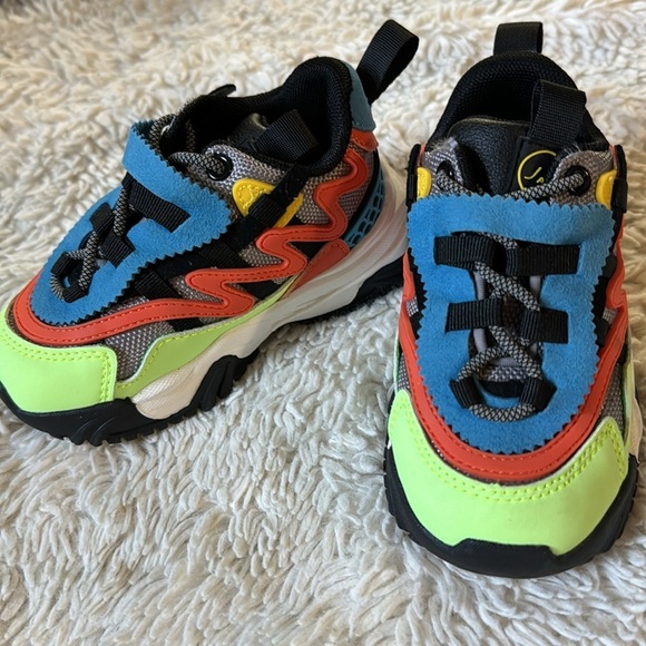 Javi Swiftly Shoes Sneakers Blu/Red/YLW Kids TD US Size 7C - Picture 3 of 15